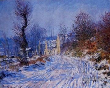 Route vers Giverny en hiver Claude Monet Peinture à l'huile
